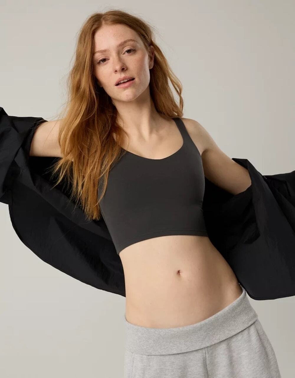 Aerie Offline | Real Me Padded Lowkey Longline Sports Bra Activewear Workout